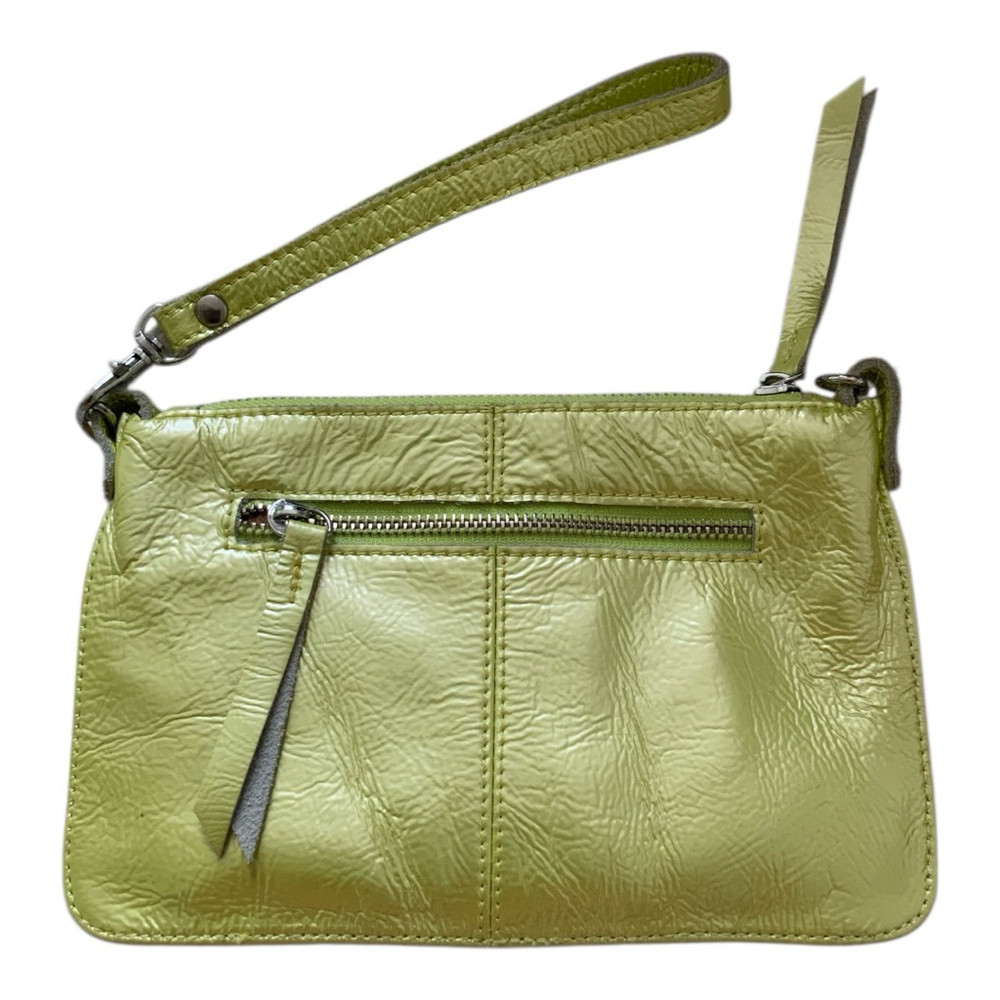 Dissonance Clutch Green Leather Small